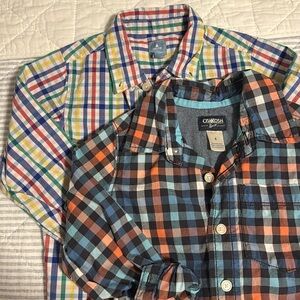 Plaid Button Down Dress Shirts | Gap | Osh Kosh | Boys Size 4